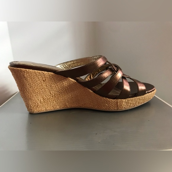 Cloud walker bronze trinity wedge slip on sandal 8W - Picture 13 of 16